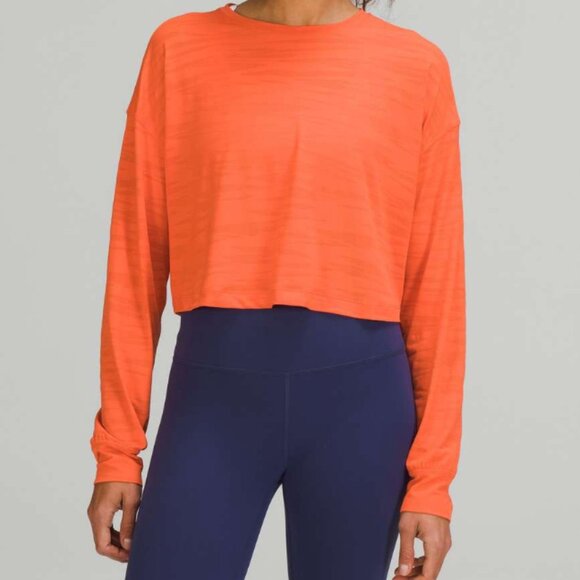 lululemon athletica Tops - Lululemon Muscle Love Long Sleeve Tiger Mesh Warm Coral